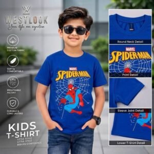 KIDS PREMIUM T- SHIRT (SPIDERMAN EDITION) - ROYAL BLUE